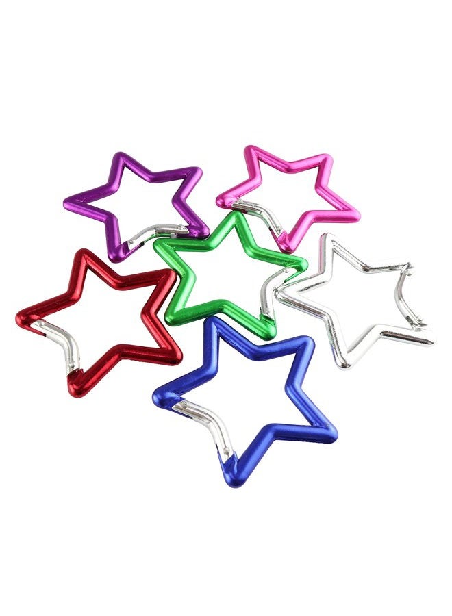 SWATOM Aluminum Star Shape Carabiner Clip Spring Snap Hook Keyring Carabiners Keychains Outdoor Accessories (2.6 Inch) - Image 1
