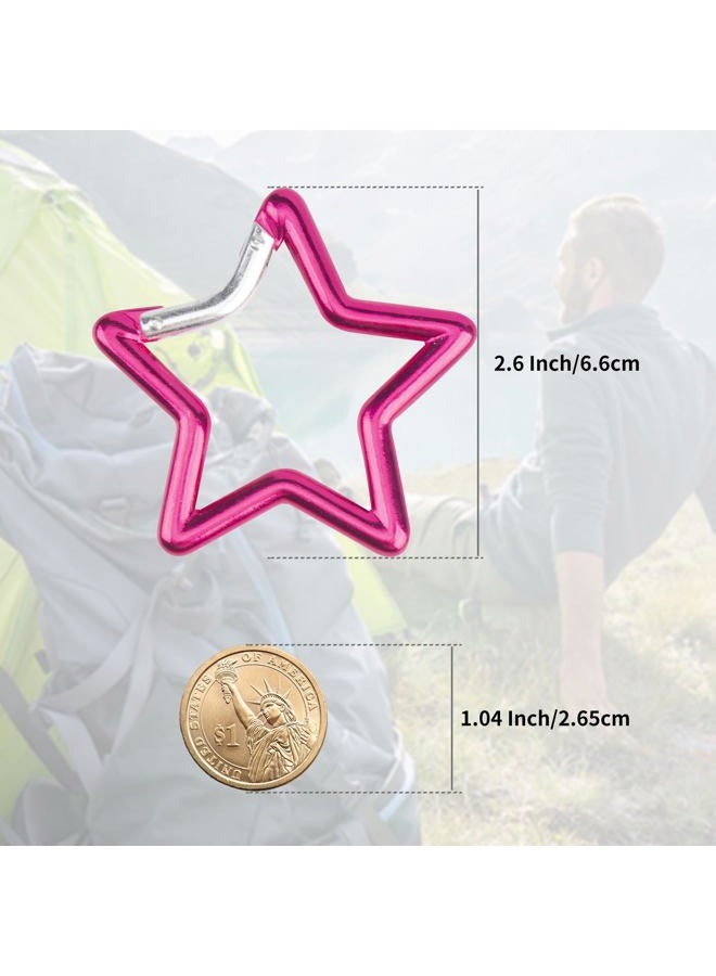 SWATOM Aluminum Star Shape Carabiner Clip Spring Snap Hook Keyring Carabiners Keychains Outdoor Accessories (2.6 Inch) - Image 2