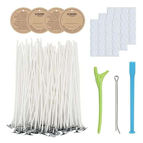 CandMak Candle Wick Kit - 60 Cotton Wicks with Candle Making Tools (Thick 4"+6"+8") - Image 1
