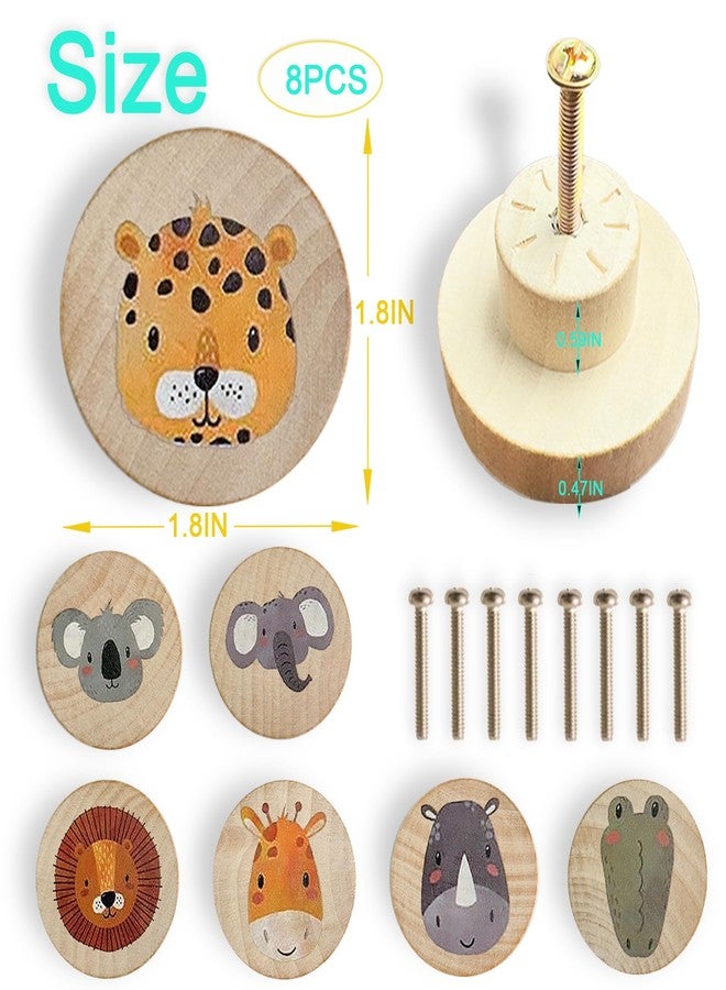 Lasyman Animal Wood Dresser Cabinet Drawer Knobs Round Unique Decorative Wooden Drawer Knobs for Kids Cabinets (8, Log color1) - Image 3