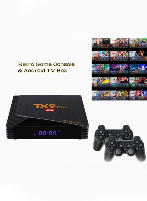 Dual System Android Smart TV Box & Game Box 9,000+ with 3D Games Console 4K Media Player YouTube 2.4G