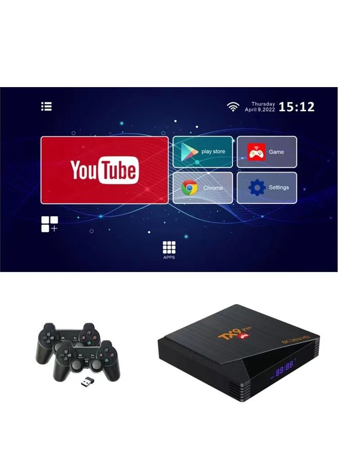 Dual System Android Smart TV Box & Game Box 9,000+ with 3D Games Console 4K Media Player YouTube 2.4G