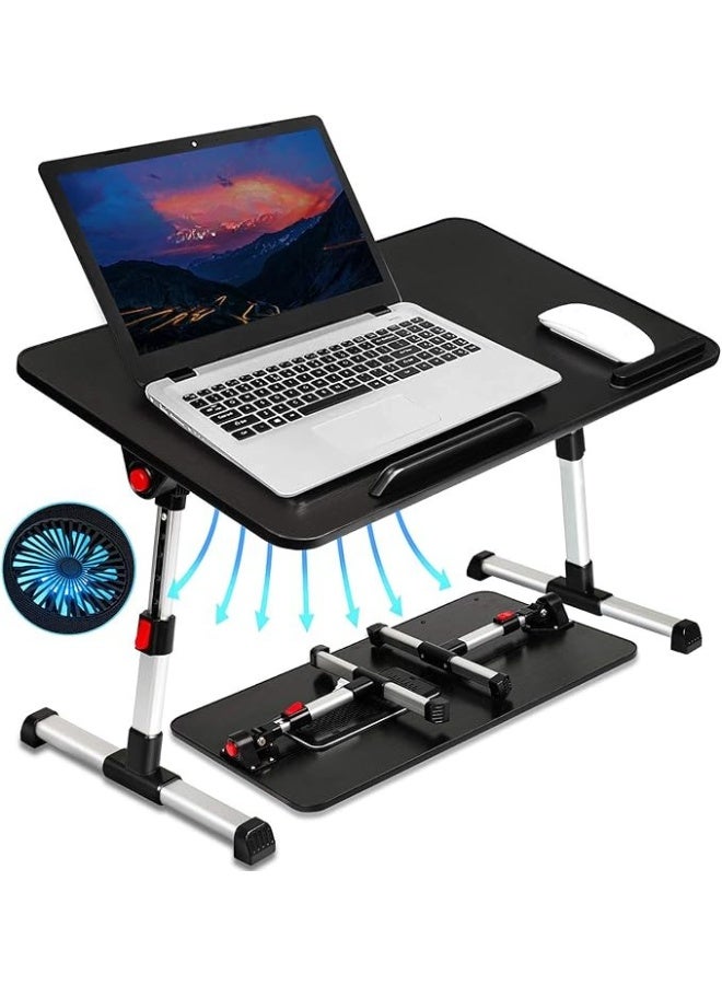 Adjustable Laptop Bed Table – Portable & Foldable Laptop Desk with USB Fan – Multi-Purpose Table for Working, Reading & Eating – Lightweight & Durable for Daily Use - Image 1