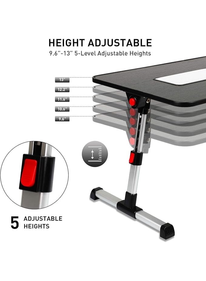 Adjustable Laptop Bed Table – Portable & Foldable Laptop Desk with USB Fan – Multi-Purpose Table for Working, Reading & Eating – Lightweight & Durable for Daily Use - Image 2