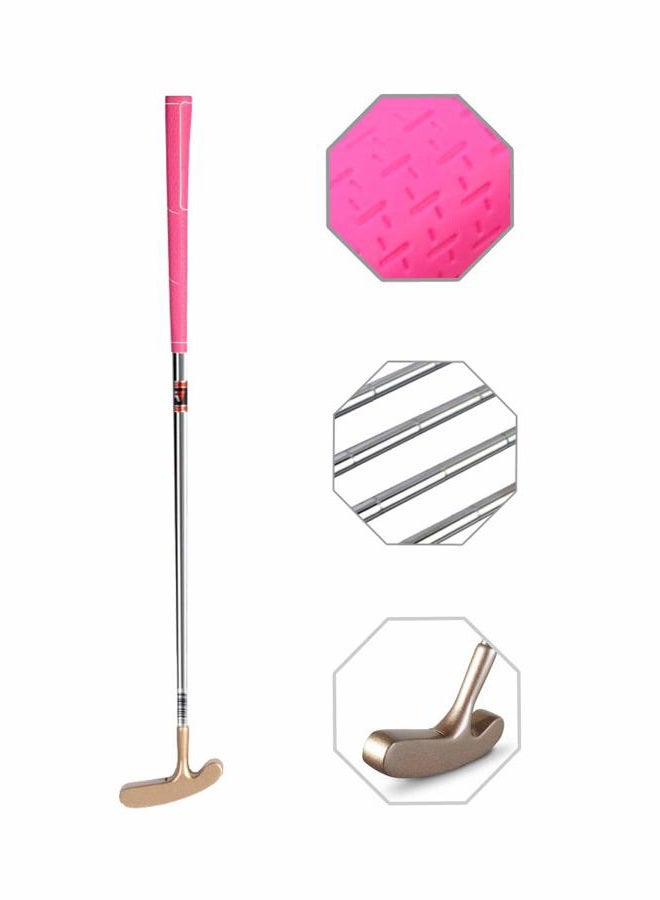 ENJOYCOOL Two Way Junior Golf Putter Stainless Steel Kids Putter Both Left and Right Handed Easily Use for Kids Ages 3-5(Gold Head+Pink Grip,25 inch,Age 3-5) - Image 1