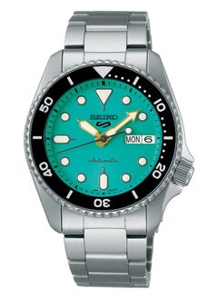 Seiko سوار سيكو 5 سبورتس SKX 38 ملم من الستانلس ستيل باللون الأزرق المخضر SRPK33K1  - Image 1