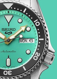 Seiko سوار سيكو 5 سبورتس SKX 38 ملم من الستانلس ستيل باللون الأزرق المخضر SRPK33K1  - Image 4