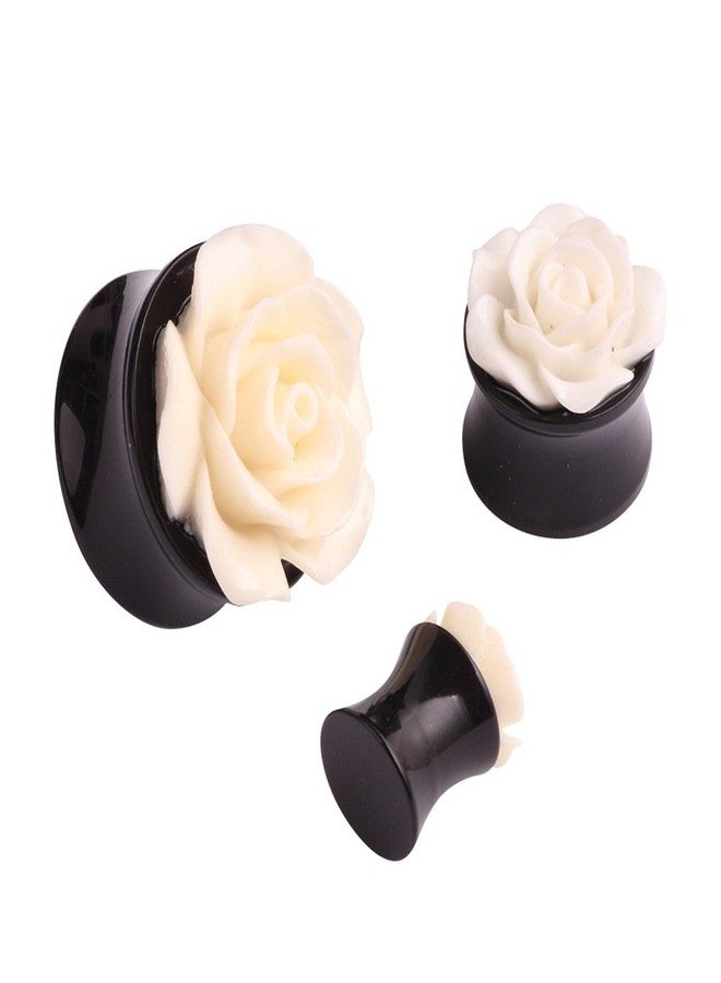 IPINK-10 PCS Rose Flower Ear Expander Tunnel Body Piercing Jewelry 8MM-25MM (5 Pairs of Gauge=8mm(0g)) - Image 3