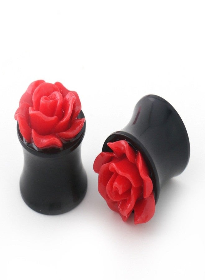 IPINK-10 PCS Rose Flower Ear Expander Tunnel Body Piercing Jewelry 8MM-25MM (5 Pairs of Gauge=8mm(0g)) - Image 4