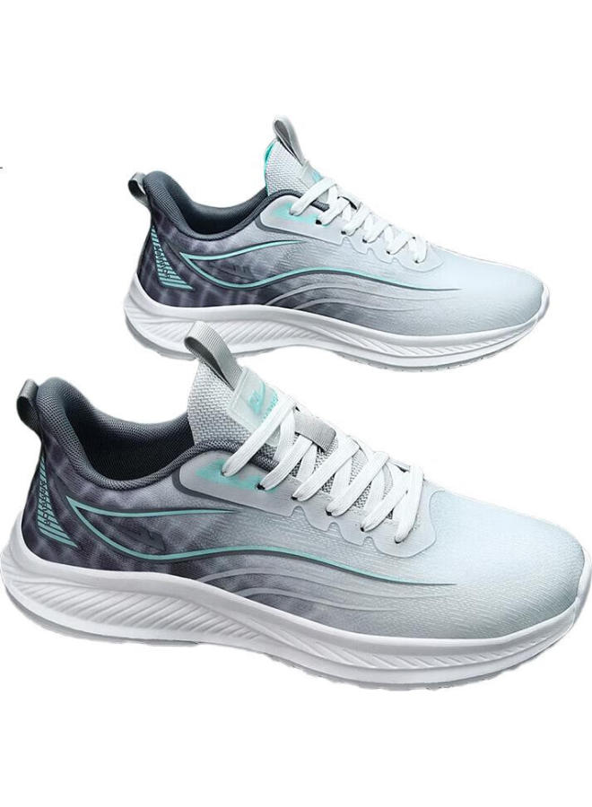 Warrior Men'S Official Spring/Summer Sports Shoes Men'S Lightweight Running Shoes Men'S Breathable Casual Shoes Men White/Grey/Green Size 41 - Image 1