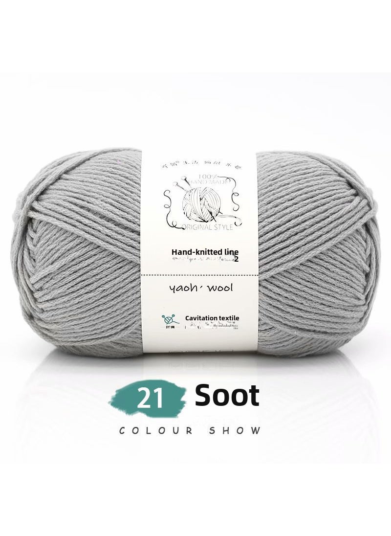 Generic - Hand-Knit Chunky Yarn DIY Scarf Soft 6-Ply Cotton Ash 21 - Image 1