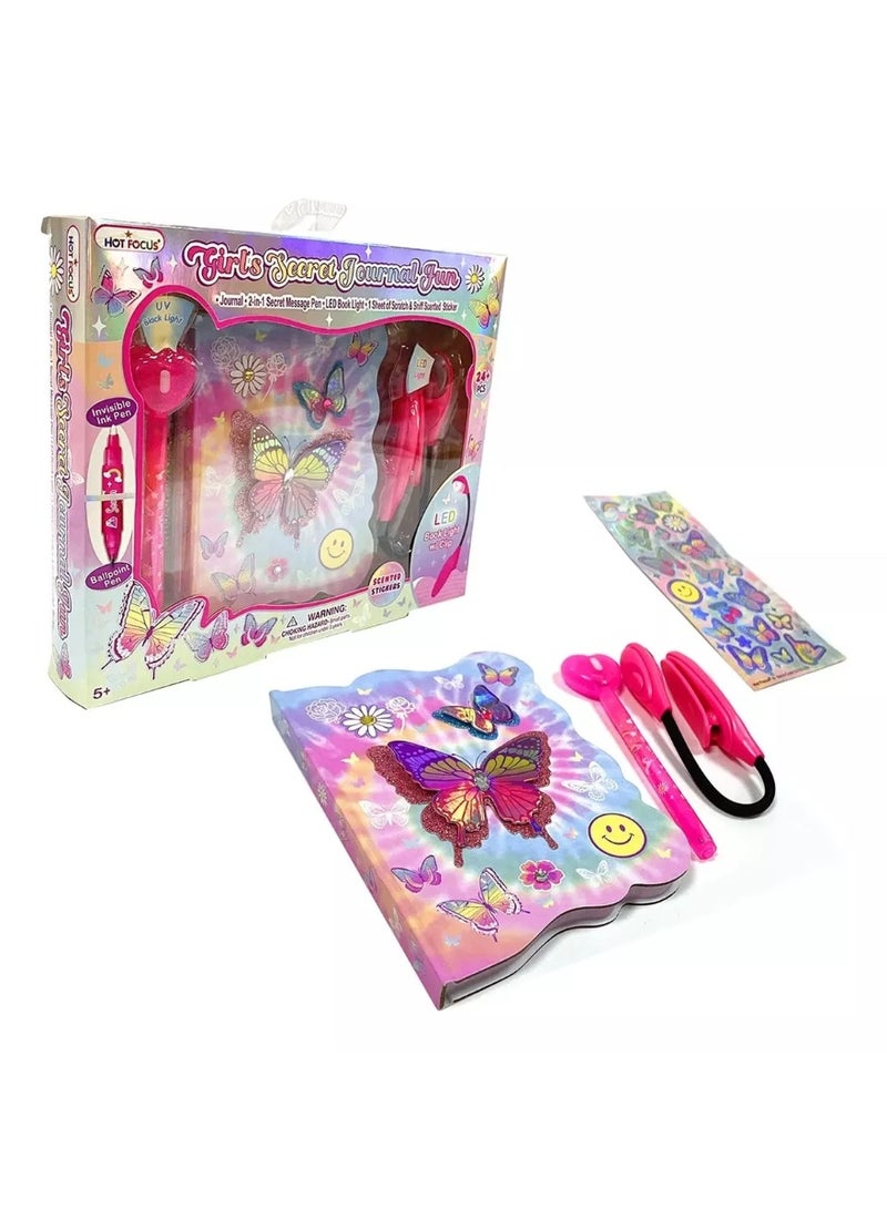 Hot Focus Tie Dye Butterfly Girl's Secret Journal Fun - Image 1