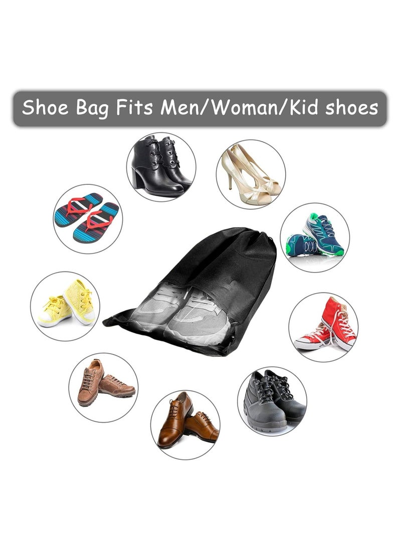 Home Care 15-Piece Non-Woven Dust Proof Travel Shoe Bags Black 32x44cm  - Image 3