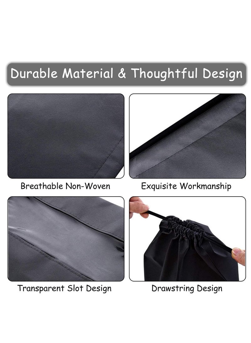 Home Care 15-Piece Non-Woven Dust Proof Travel Shoe Bags Black 32x44cm  - Image 5