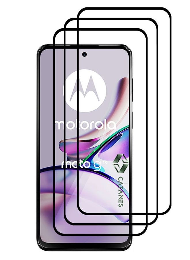 CATANES 3 Pack For Moto G13 Screen Protector Tempered Glass Full Glue Back - Image 2