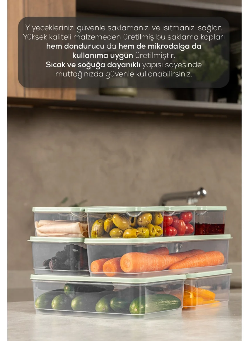 Vienev 10LU Fridge Freezer Organizer Microwave and Freezer Suitable Storage Container Mint