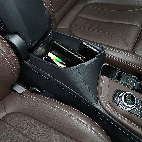 YIWANG Car Center Armrest Storage Box Container Tray for X1 F48 2016-2019, for X2 F47 2018 2019 Left Hand Drive (Black) - Image 3