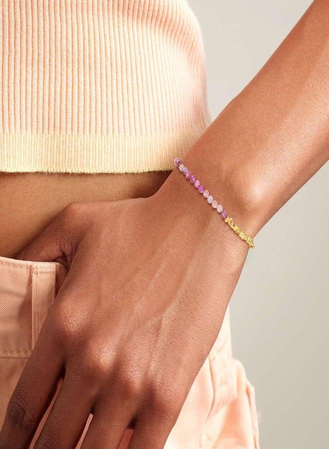 BENEIGE Bead Bracelet for Women Layered Stone Mixed Bracelets 18K Gold Plated Dainty Handmade Link Bracelet Jewelry for Women,Party for Women Gifts - Image 3