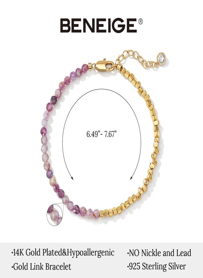 BENEIGE Bead Bracelet for Women Layered Stone Mixed Bracelets 18K Gold Plated Dainty Handmade Link Bracelet Jewelry for Women,Party for Women Gifts - Image 4