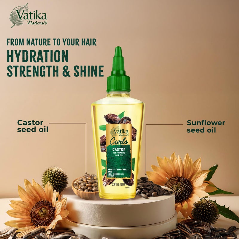 Vatika Naturals زيت الشعر من فاتيكا ناتشورالز للتموجات، 100 مل، زيت شعر للتموجات، يمنع تقصف الأطراف، يعزز نمو الشعر، يغذي ويرطب الشعر ويعالج قشرة الرأس، زيت بذور الخروع - Image 4