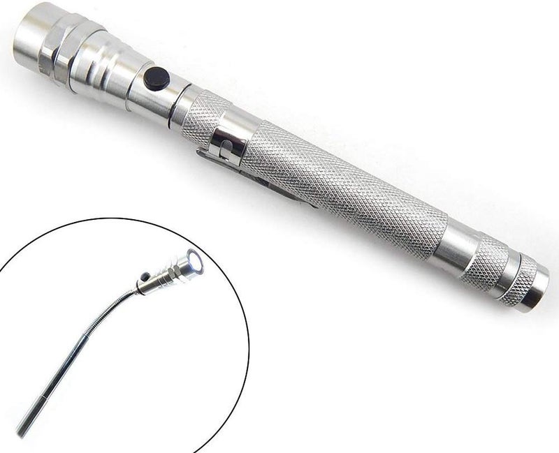 Instakart Metal Telescoping 3 Led Torch Flashlight Flexible Magnetic Pick Up Tool Lamp Pen Light - Image 1