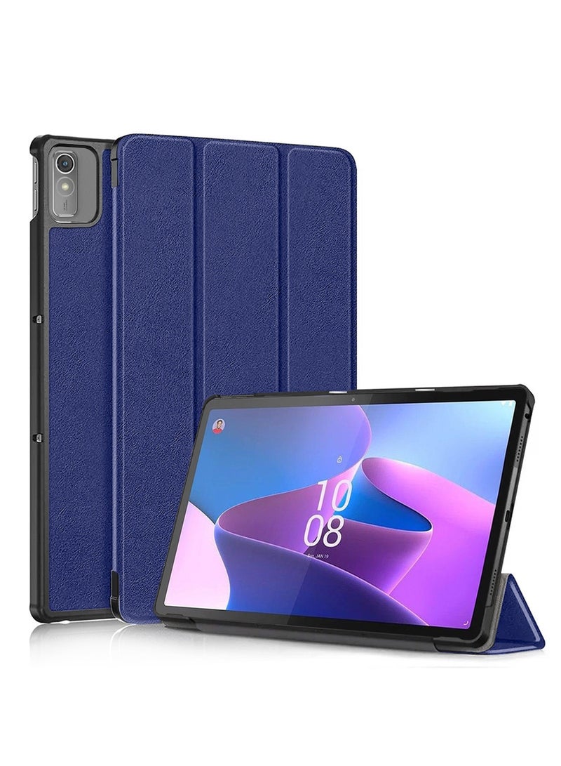 Wtech Smart Flip Leather Texture Back Case Cover For Lenovo Tab P11 Generation 2 4G 2022 Navy Blue - Image 1