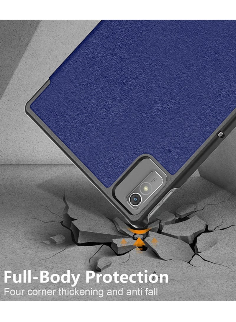 Wtech Smart Flip Leather Texture Back Case Cover For Lenovo Tab P11 Generation 2 4G 2022 Navy Blue - Image 3