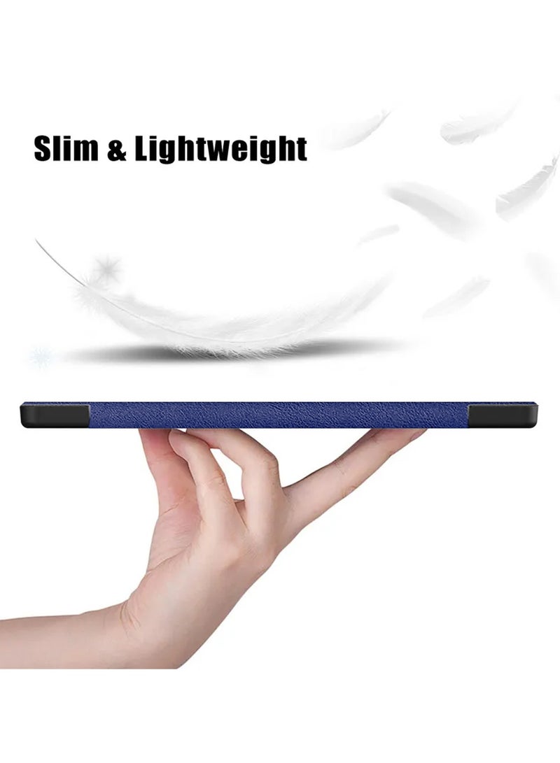 Wtech Smart Flip Leather Texture Back Case Cover For Lenovo Tab P11 Generation 2 4G 2022 Navy Blue - Image 4