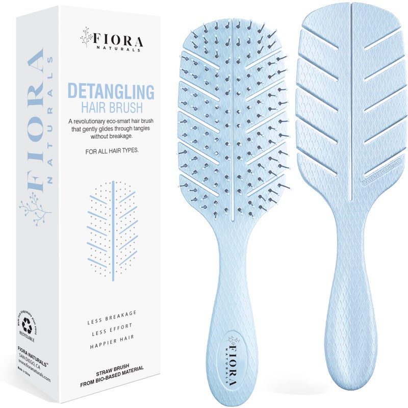 Fiora Naturals Detangler Brush by Fiora Naturals  100 BioFriendly Detangling brush wUltraSoft Bristles  Glide Through Tangles with Ease  For Curly Fine Black Natural Women Men Kids  Dry and Wet Hair