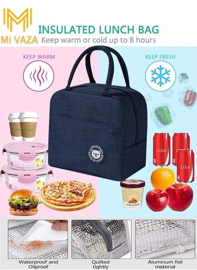 Mi VAZA - Insulated Lunch Bag - Large Capacity Polyester Handbag - Leakproof Cooler Bag - Reusable Lunch Box for Student, Men, Women, Outdoor, Office, Picnic - Image 1