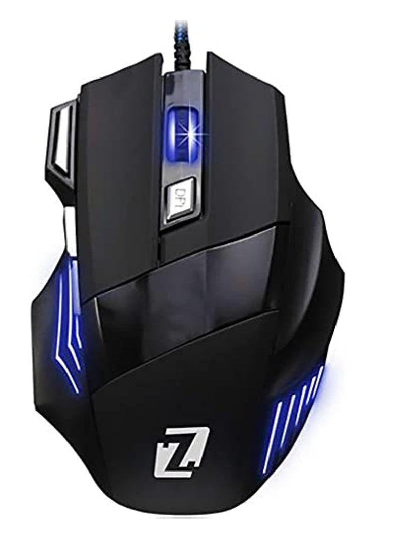 Zero Gaming Mouse 4800 DPI with 7 Buttons and LED Backlight – Metal Design for Gamers - Image 1