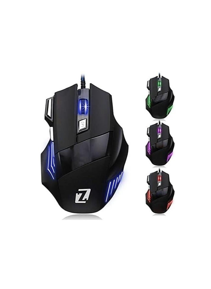 Zero Gaming Mouse 4800 DPI with 7 Buttons and LED Backlight – Metal Design for Gamers - Image 4