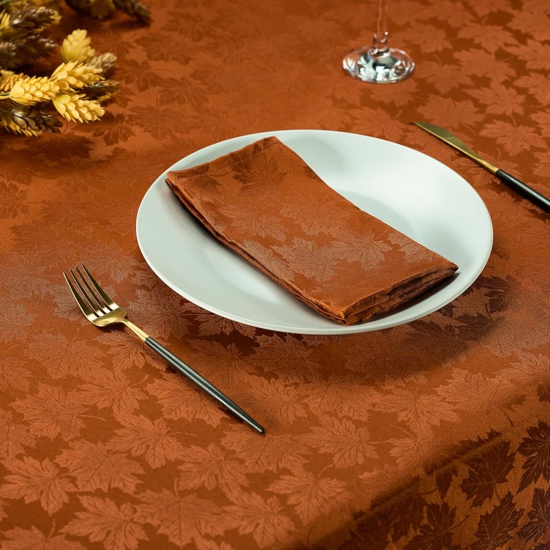 Kadut Thanksgiving Napkins Maple Leaf Harvest Fall Cloth Napkins Rustic 17x17 Inch Set of 4  Heavy Duty Fabric  Stain Proof Napkins for Harvest Holiday Fall Parties Christmas - Image 1
