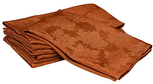 Kadut Thanksgiving Napkins Maple Leaf Harvest Fall Cloth Napkins Rustic 17x17 Inch Set of 4 Heavy Duty Fabric Stain Proof Napkins for Harvest Holiday Fall Parties Christmas - Image 3