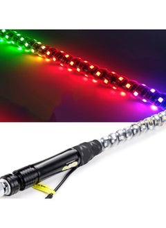 fashionhome 1 Pair 150 cm Long 360° Spiral Whip Lights Multicolor and Modes RGB LED Lights Side By Side With Wireless Remote and App Control Chasing Lighted Aluminum Antenna Whips for UTV ATV Truck  - Image 5