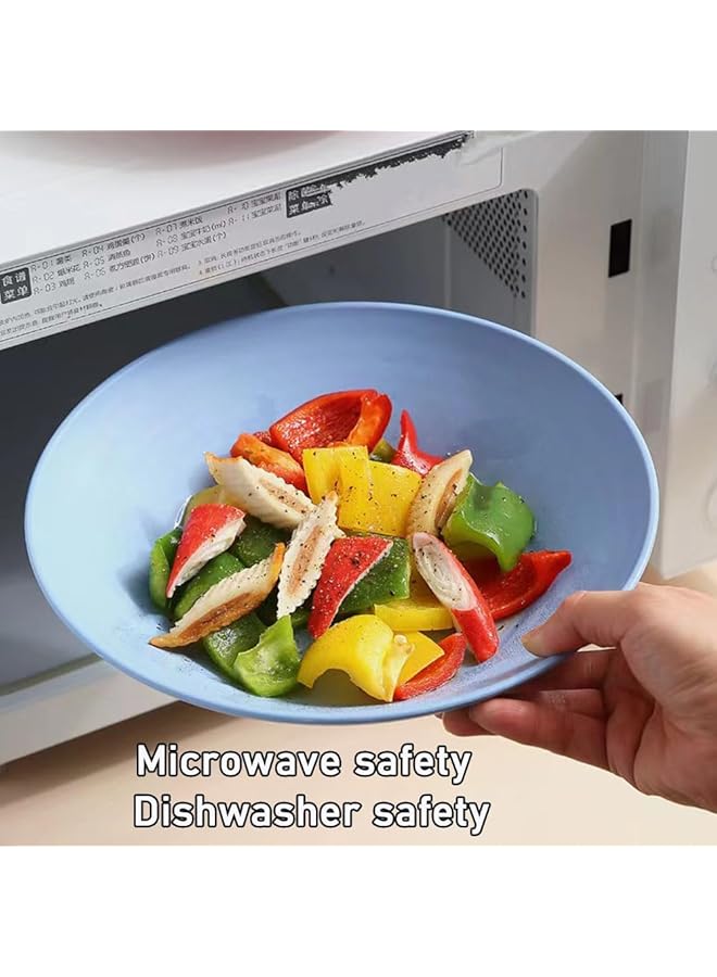 KASTWAVE Wheat Straw Plates, Lightweight Reusable Unbreakable Dinner Plates, Pa Free And Healthy For Kitchen Camping Picnic Adult, For Microwave And Dishwasher, 5 Colors 9.2Inch - Image 4