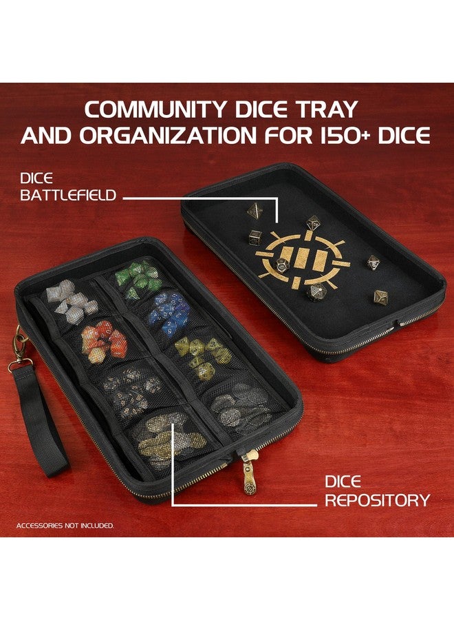 ENHANCE حافظة نرد ENHANCE للطاولة ومجموعة رمي النرد - حامل نرد وتخزين لما يصل إلى 500 نرد RPG بتصميم واقي متين، داخل ناعم، وأكياس تنظيم (سعة 500 نرد) - Image 2