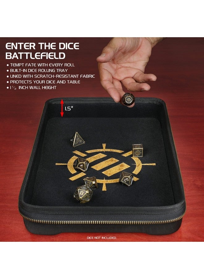 ENHANCE حافظة نرد ENHANCE للطاولة ومجموعة رمي النرد - حامل نرد وتخزين لما يصل إلى 500 نرد RPG بتصميم واقي متين، داخل ناعم، وأكياس تنظيم (سعة 500 نرد) - Image 3