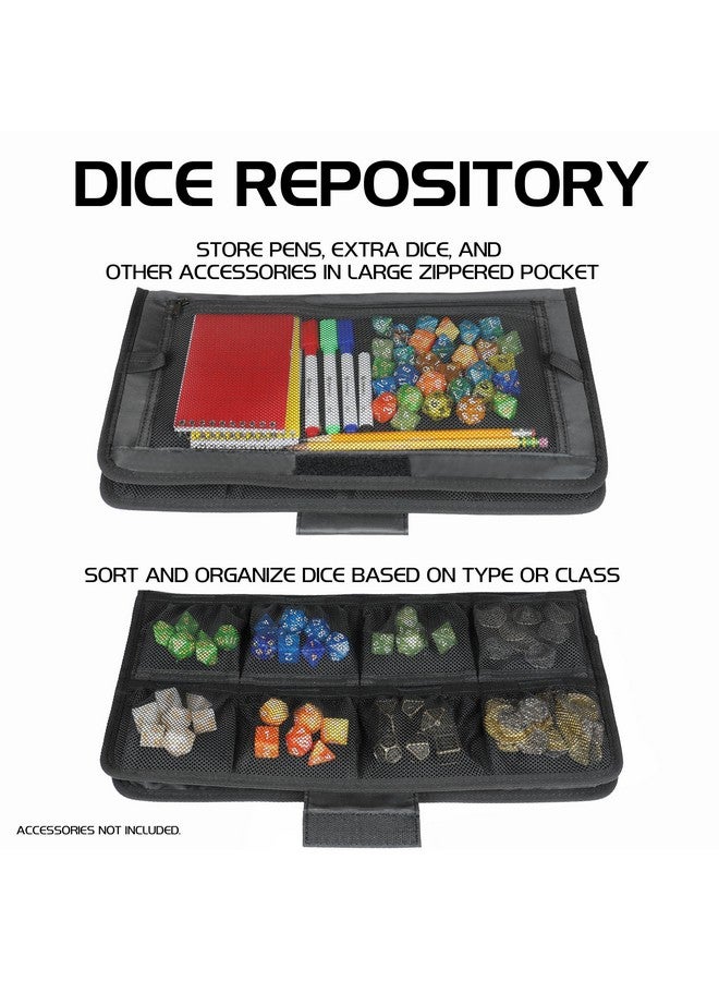 ENHANCE حافظة نرد ENHANCE للطاولة ومجموعة رمي النرد - حامل نرد وتخزين لما يصل إلى 500 نرد RPG بتصميم واقي متين، داخل ناعم، وأكياس تنظيم (سعة 500 نرد) - Image 5