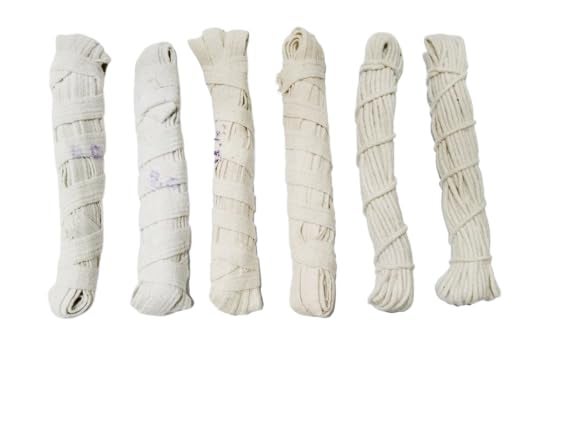 Hesch 9 Brand Elastic Nada for Clothes Elastic Cord for Pajama Nada Dori Multi Size Pack of 6 Round Type Half Inch 1 Inch Size Each Two Bundles