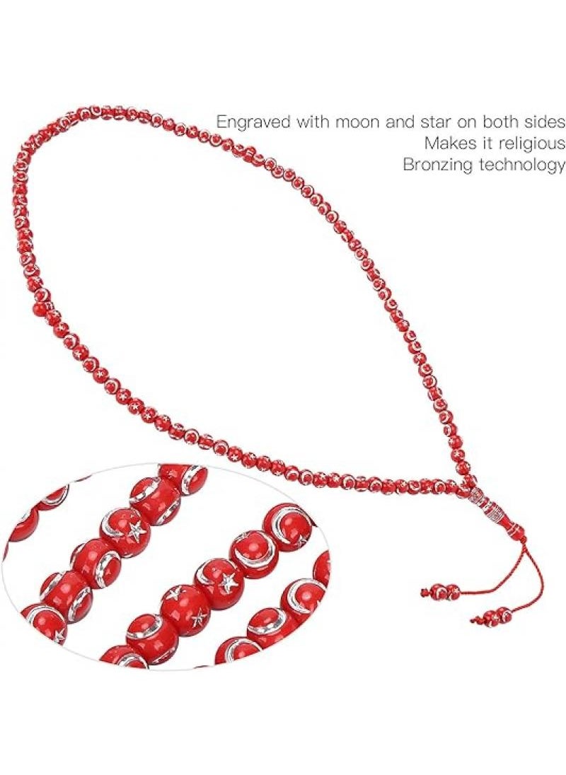Y&D - 99 Resin Bronzing Printed Carved Prayer Meditation Rosary Bracelet - Image 1