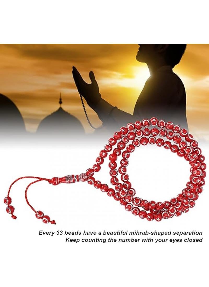 Y&D - 99 Resin Bronzing Printed Carved Prayer Meditation Rosary Bracelet - Image 1