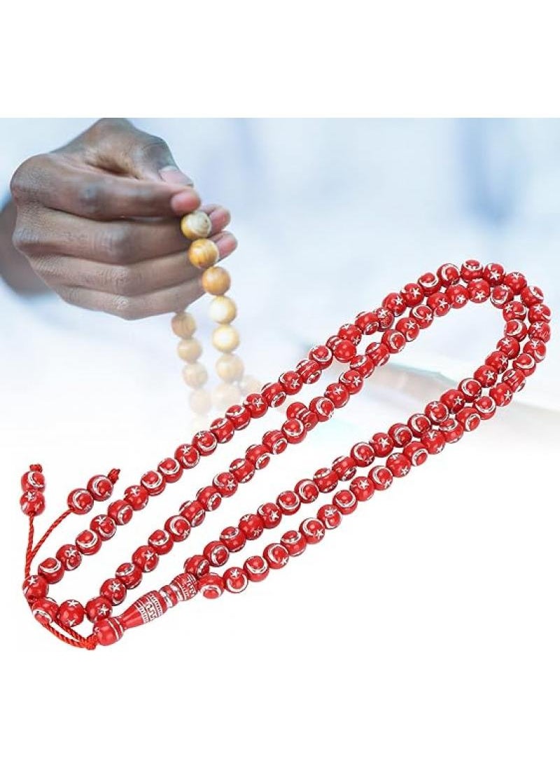 Y&D - 99 Resin Bronzing Printed Carved Prayer Meditation Rosary Bracelet - Image 1