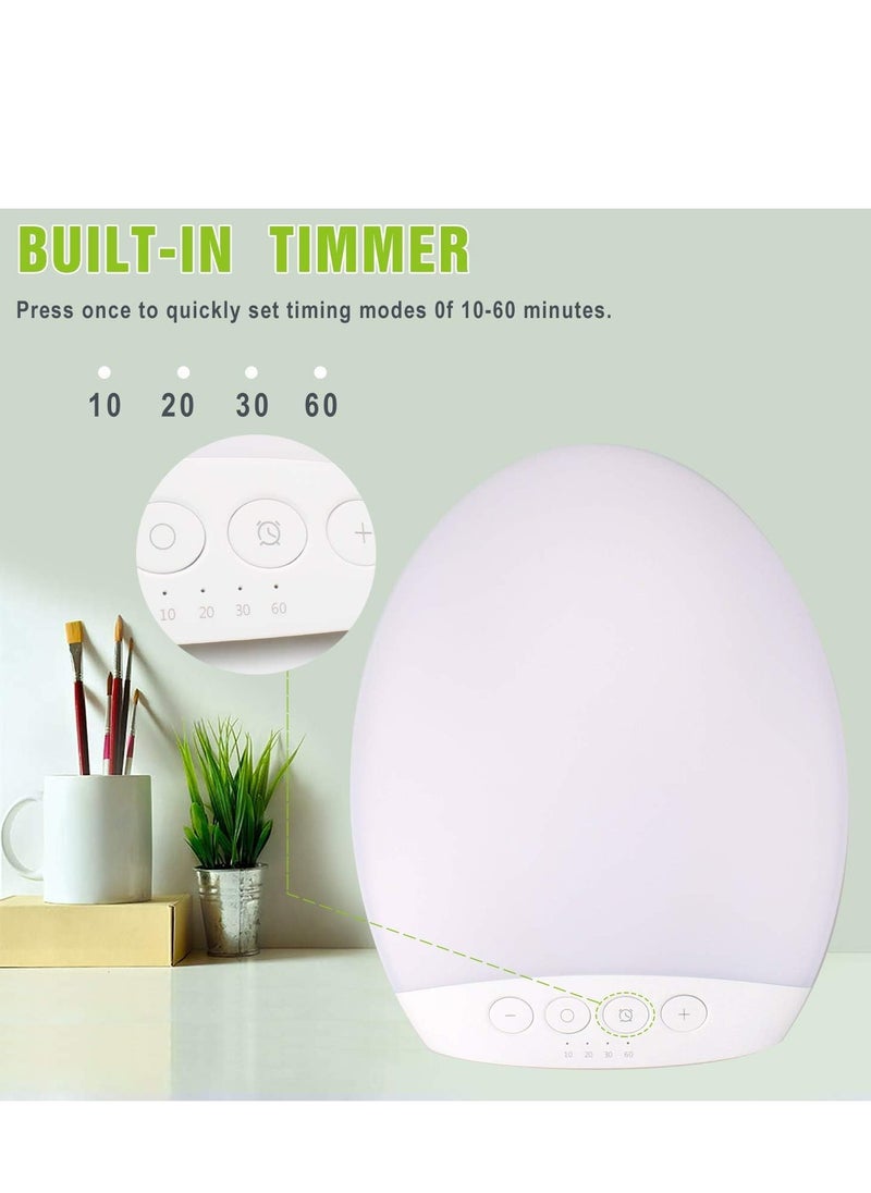 SYOSI - Light Therapy Lamp 10000 Lux Light 4 Timer & Mode Happy Lamp White/Natural/Warm Lighting 5 Adjustable Brightness Levels Memory Function for a Life - Image 1