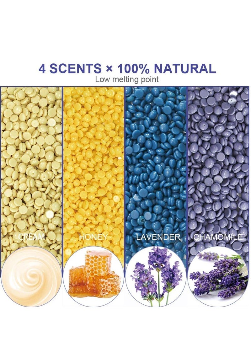 Waxing Kit for Women Men, Digital Wax Kit with Silicone Bowl & 4 Bags Hard Wax Beads, Portable Wax Warmer for Sensitive Skin Full Body Hair Removal, Brazilian Bikini, Eyebrow, Face (Black) - Image 5