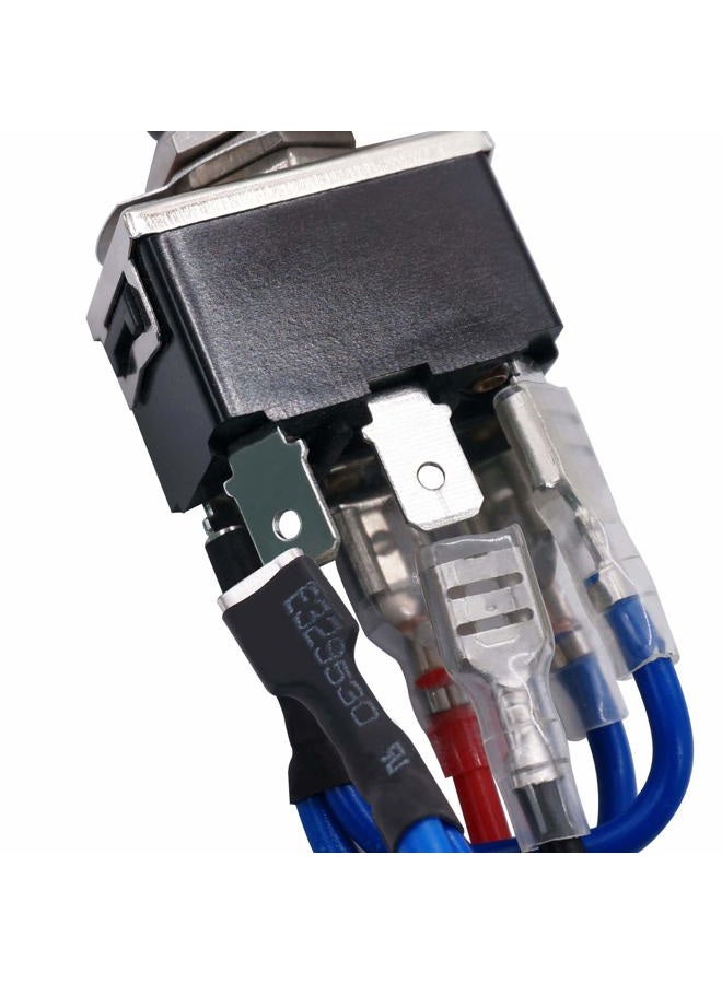 TWTADE Waterproof Momentary Reverse Polarity Switch 12V 10 Amps DC Motor Control 6 Pin 3 Position (ON)/Off/(ON) Metal DPDT Toggle Switch with Waterproof Boot Cap and 21mm Terminal Wires E-TEN-223-DMX - Image 4