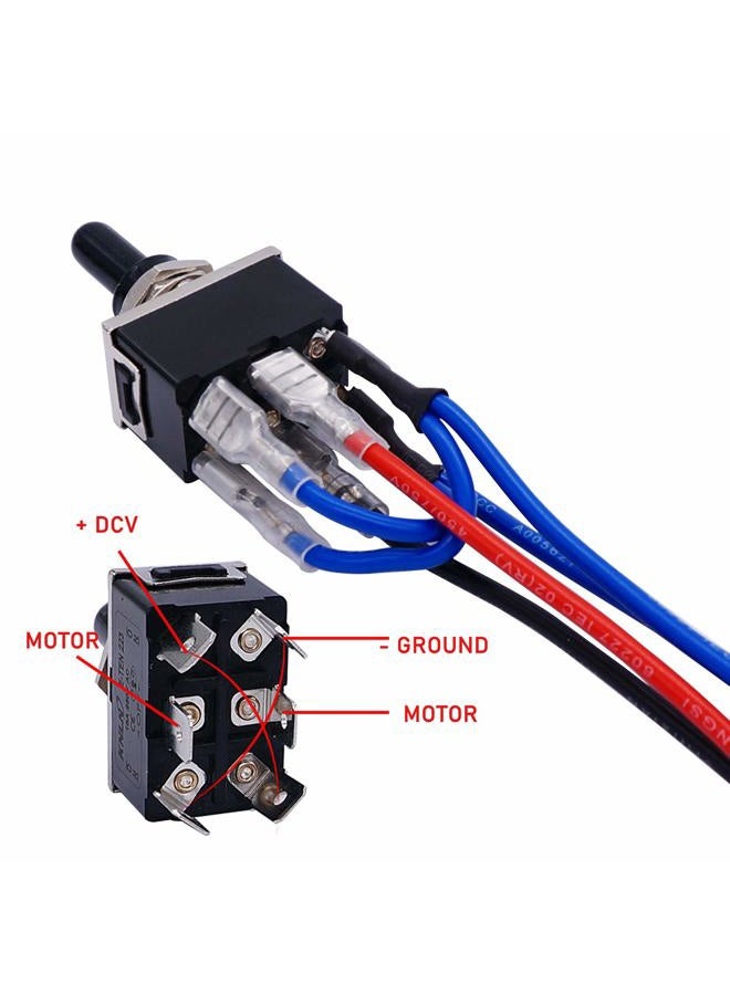 TWTADE Waterproof Momentary Reverse Polarity Switch 12V 10 Amps DC Motor Control 6 Pin 3 Position (ON)/Off/(ON) Metal DPDT Toggle Switch with Waterproof Boot Cap and 21mm Terminal Wires E-TEN-223-DMX - Image 5