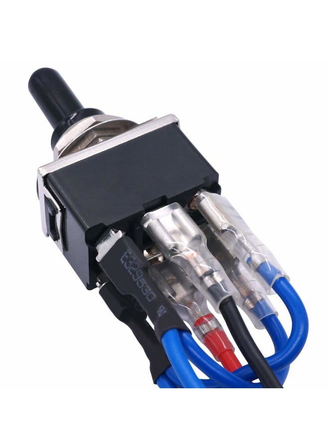 TWTADE Waterproof Momentary Reverse Polarity Switch 12V 10 Amps DC Motor Control 6 Pin 3 Position (ON)/Off/(ON) Metal DPDT Toggle Switch with Waterproof Boot Cap and 21mm Terminal Wires E-TEN-223-DMX - Image 2