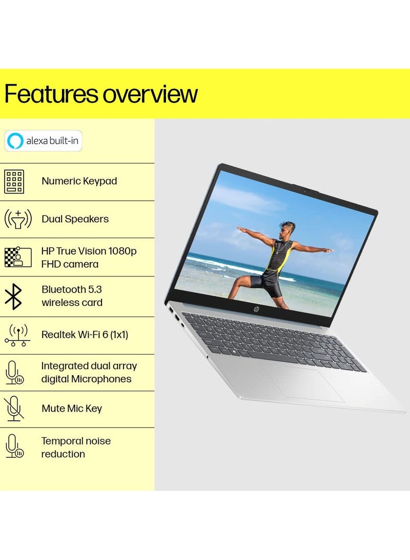 HP 2023 Newest 15s Series 15.6 بوصة كمبيوتر محمول، FHD (1920 x 1080)، Intel Core -1335U Deca-core i5، 16 جيجابايت DDR4 RAM، 512 جيجابايت NVME SSD، رفيع وخفيف، Windows 11 - Image 5