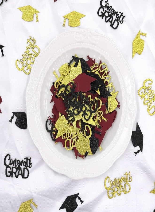 Blopee 200PC Maroon and Gold Graduation Confetti Class of 2026 Glitter Congrats Grad Confetti for Table Grad Cap Scatters for Burgundy and Gold Graduation Party decorations 2026 - Image 5